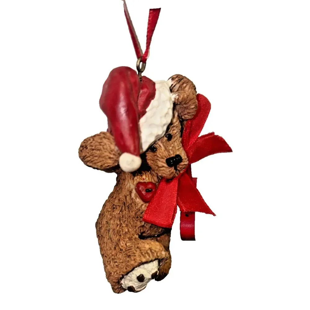 Vintage Kurt Andler's Christmas Tree Ornaments Santa Bears. Lot of 2